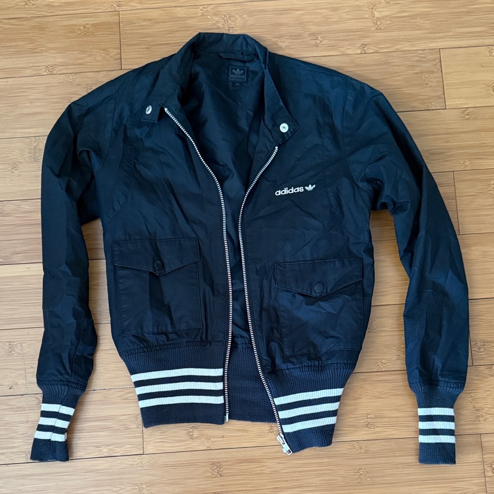 Adidas Pink and Black Track Jacket Vintage Rare XS 38